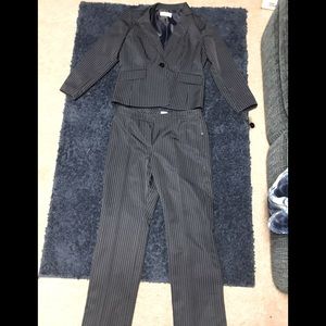 LeSuit womens One Button Pinstripe Pant Suit,Blue 10P